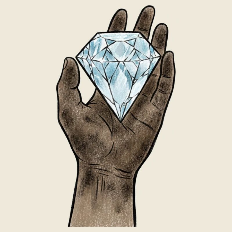 Diamant en Main Minimaliste