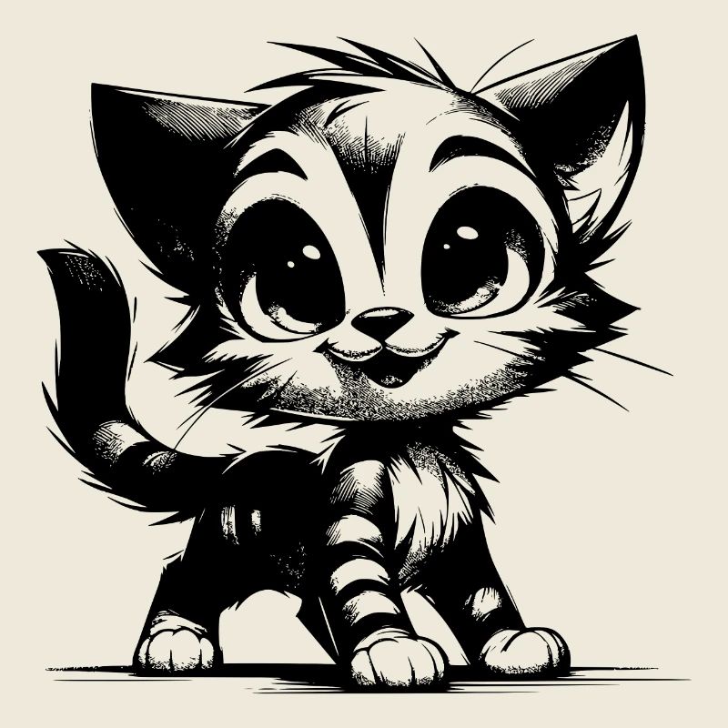 Chat souriant Dessin de bébé