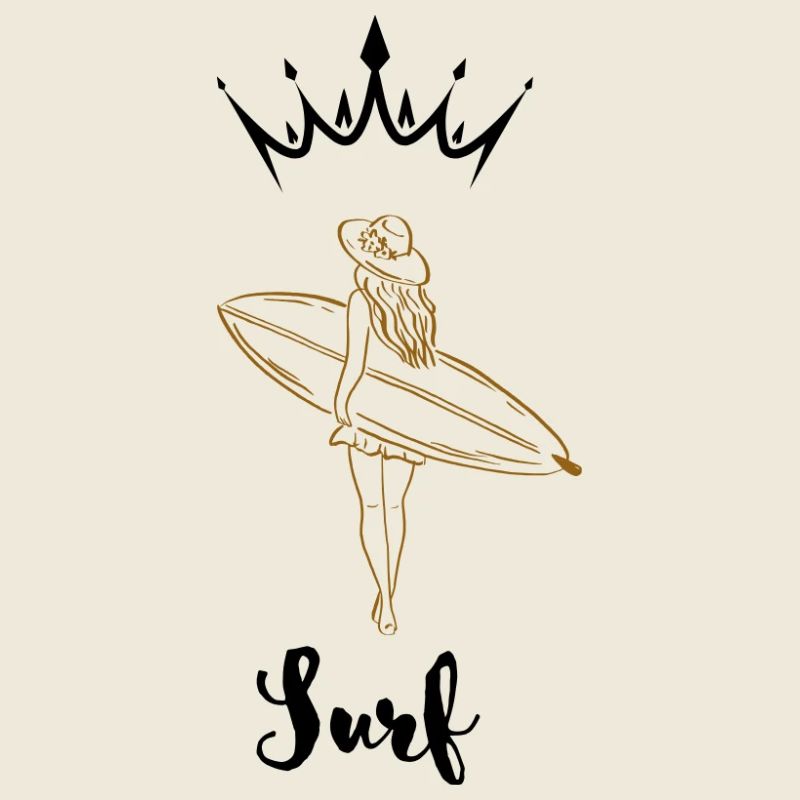 Surfeuse rétro doré