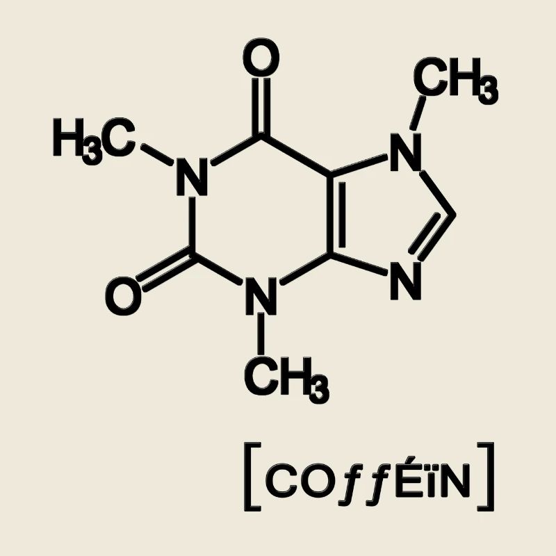 Coffein chemische Formel Kaffee Koffein Geschenk