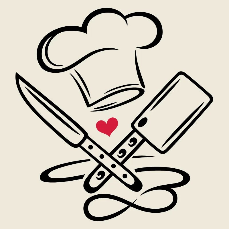 Kochen Kochmütze Chefkoch Messer Infinity Symbol