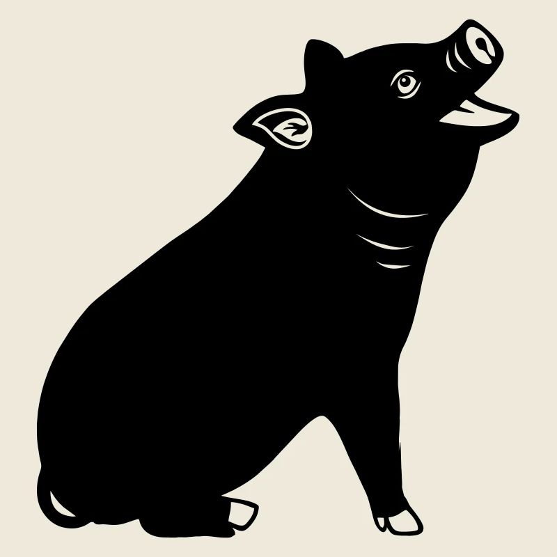 Fröhliches Schweinelogo Schattenbild