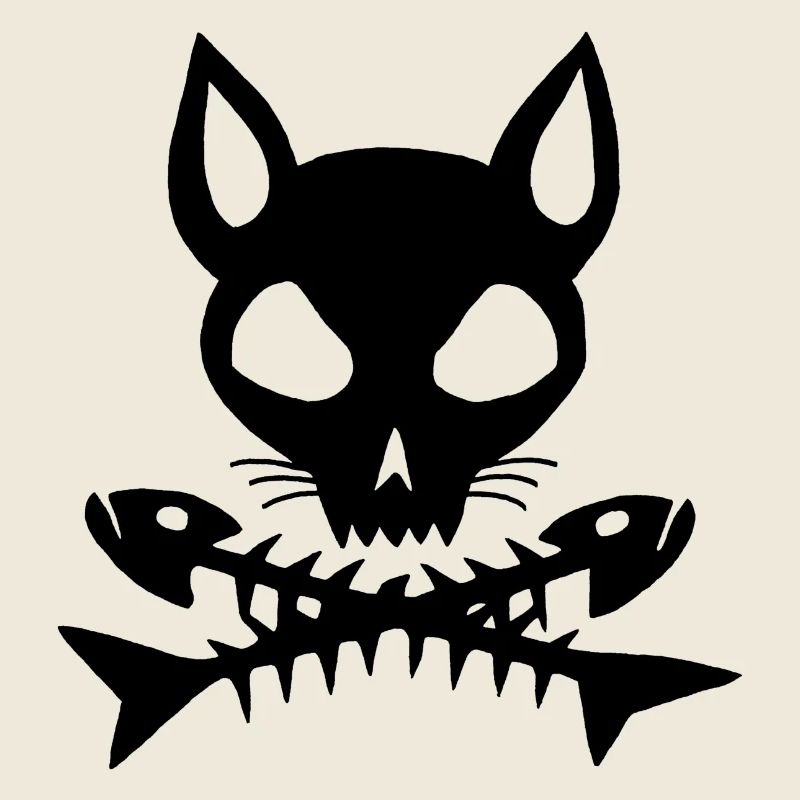 Schwarzer Katzenschädel