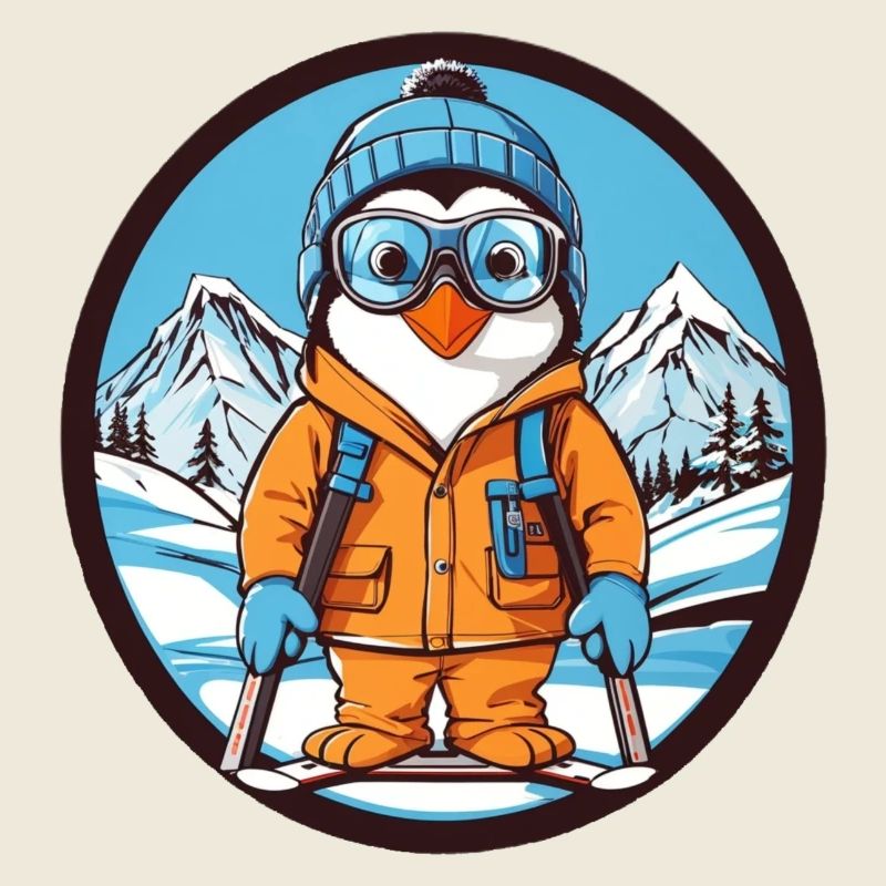 Süßer Pinguin im Wintermantel