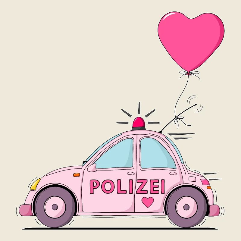 Polizeiauto Herz Rosa