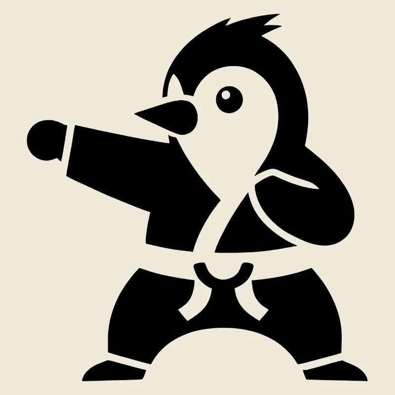 Pinguin Karate Kampfsport Kampfkunst Silhouette