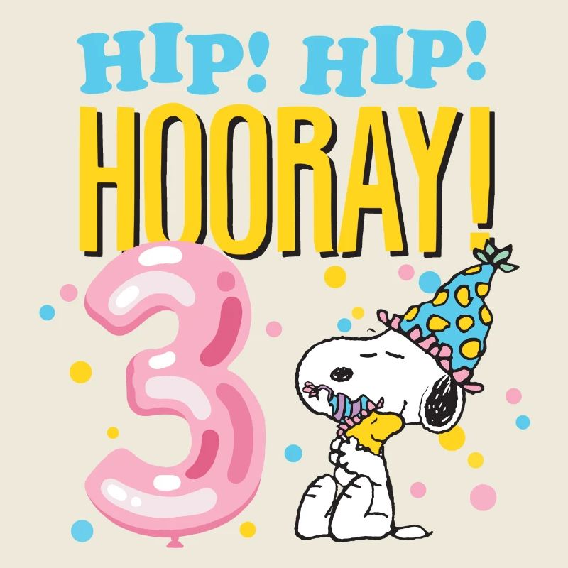 Peanuts 3 Jahre Geburtstagsdesign Mit Spruch