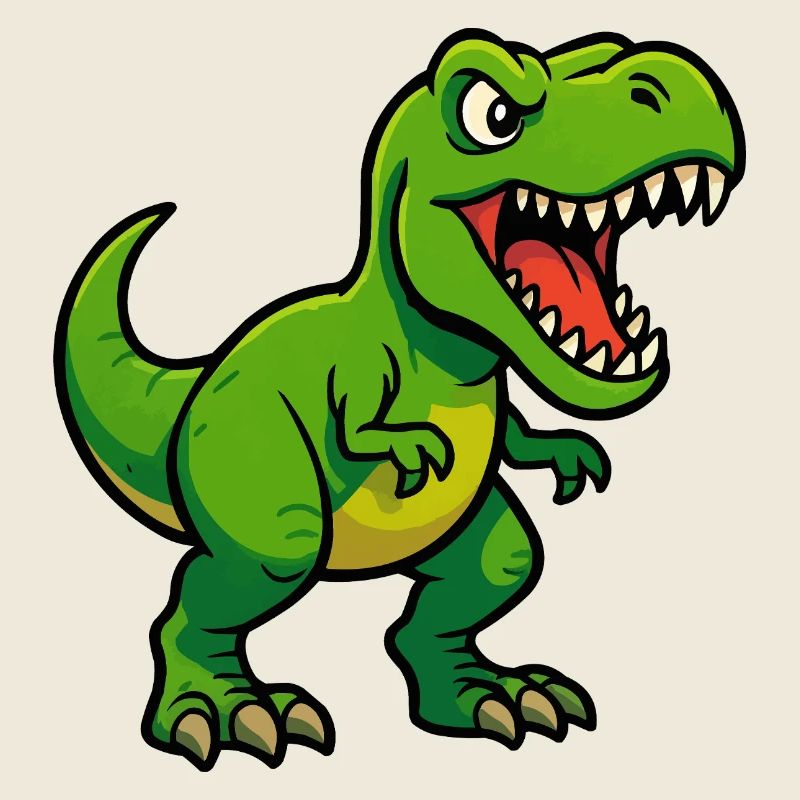 Dschungel Dino Cartoon Design