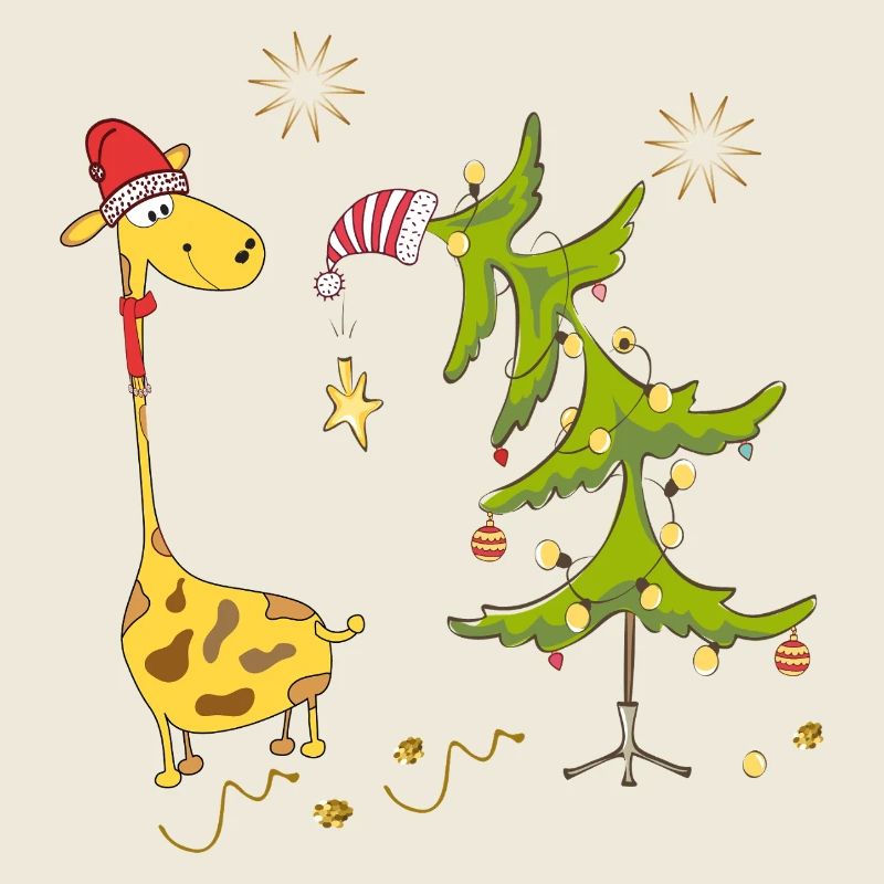Giraffe mit Weihnachtsbaum