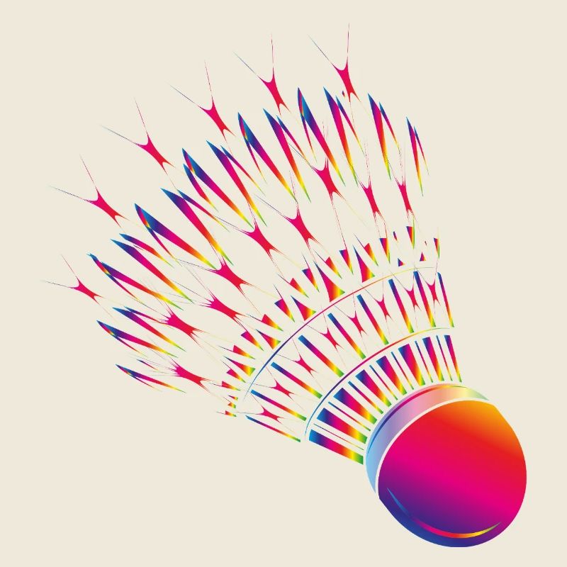 Colourful badminton – dynamic badminton motif