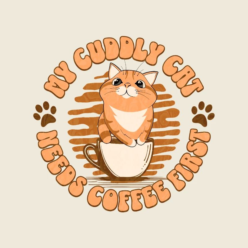 My Cuddly Cat - Needs Coffee First