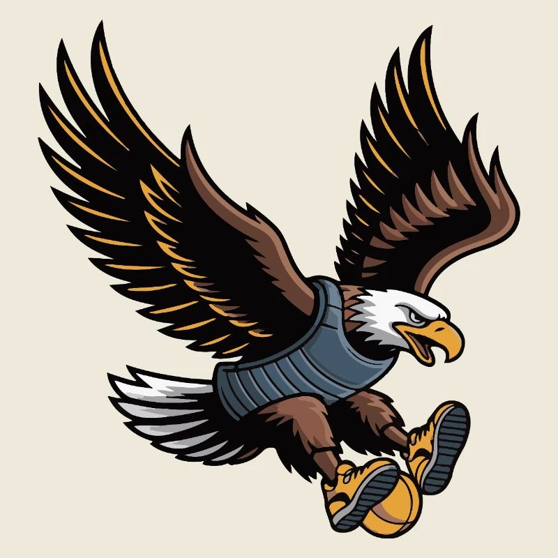 Majestueux Aigle Mascotte en armure