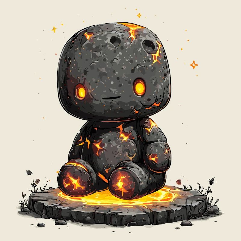 Lava Stein Figur glimmendes Lavamotiv