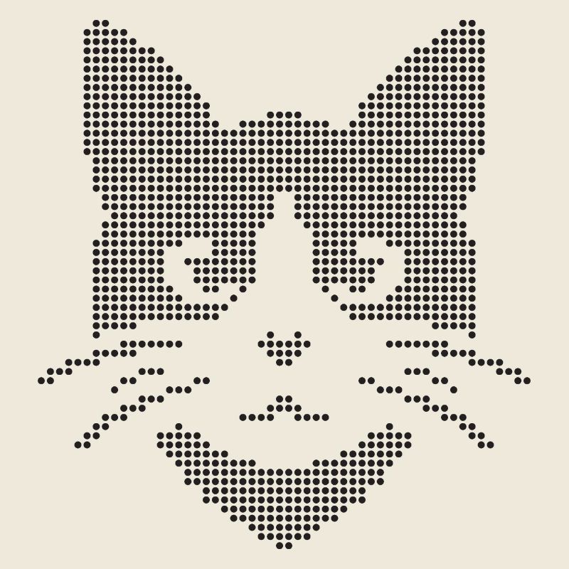 Gepunktete Katzengesicht-Silhouette