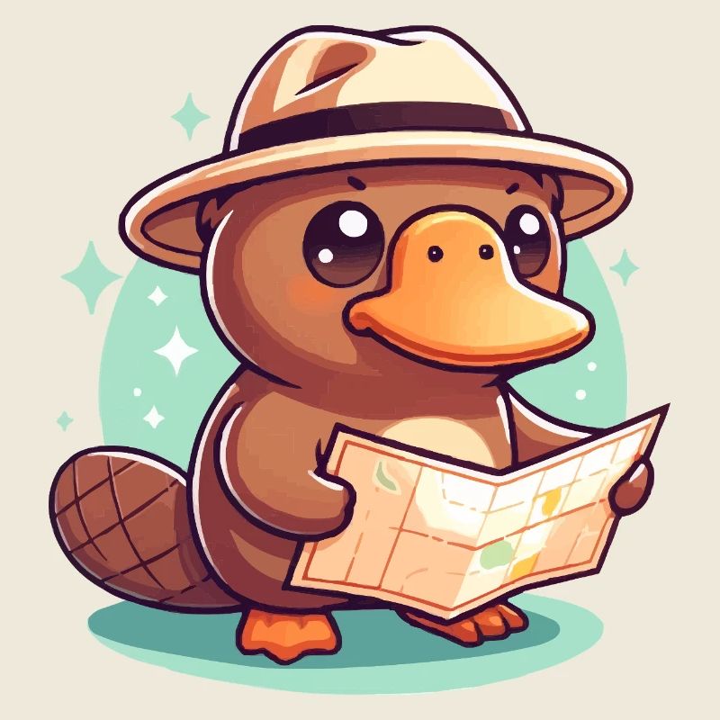 Entdeckerbiber mit Kartenhut