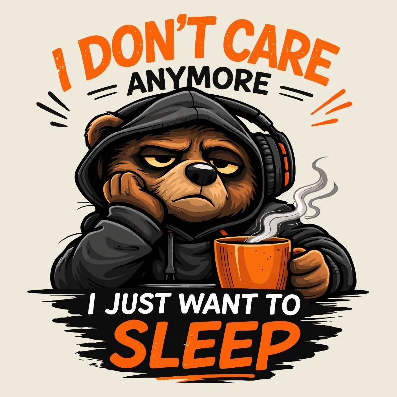 Design du T-shirt de Sommeil Grumpy Bear