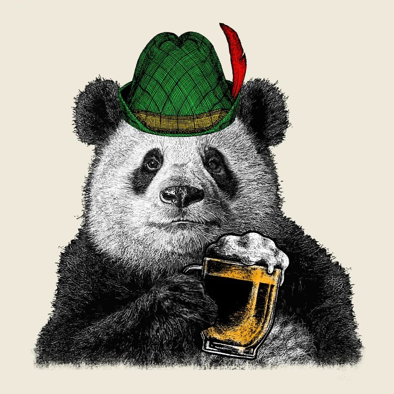 Graphique du Bavarian Beer Fest Panda Bear Alpine Hat