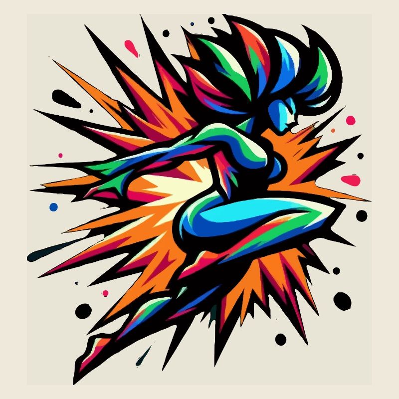 Bunter Neon-Sprinter