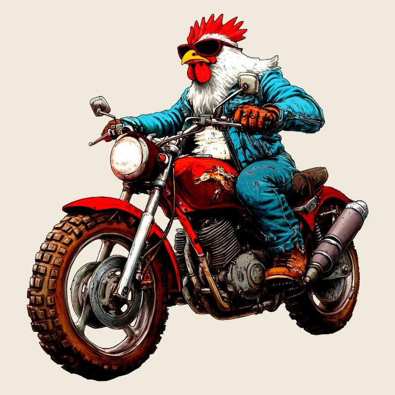 Huhn Motorrad