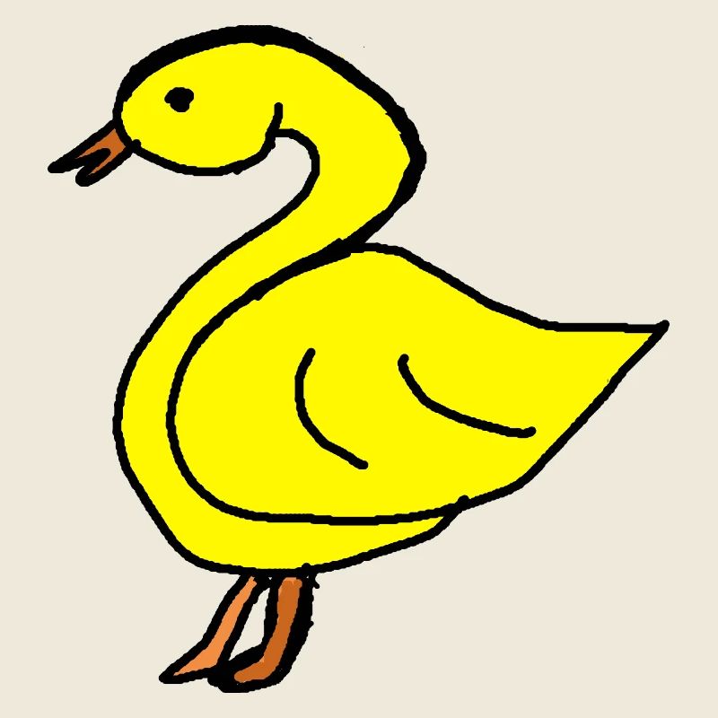 Silhouette de canard jaune noir