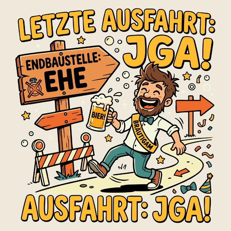 Letzte Ausfahrt JGA Endbaustelle Ehe