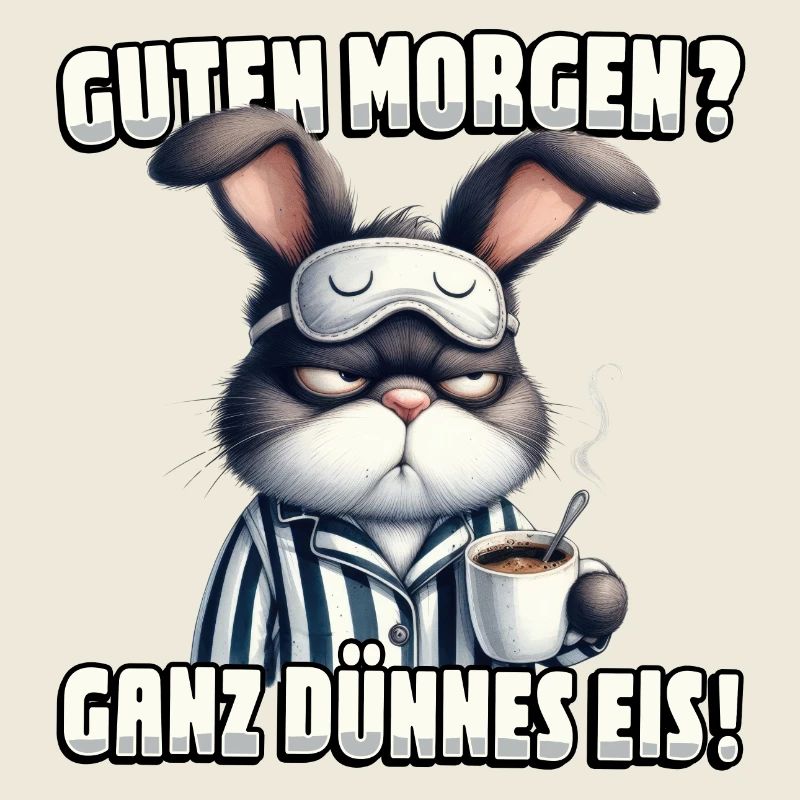Guten Morgen? Ganz dünnes Eis Hase mit Kaffee