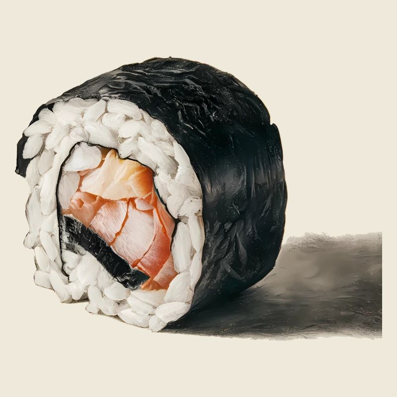 Charcoal Drawing Of Sushi