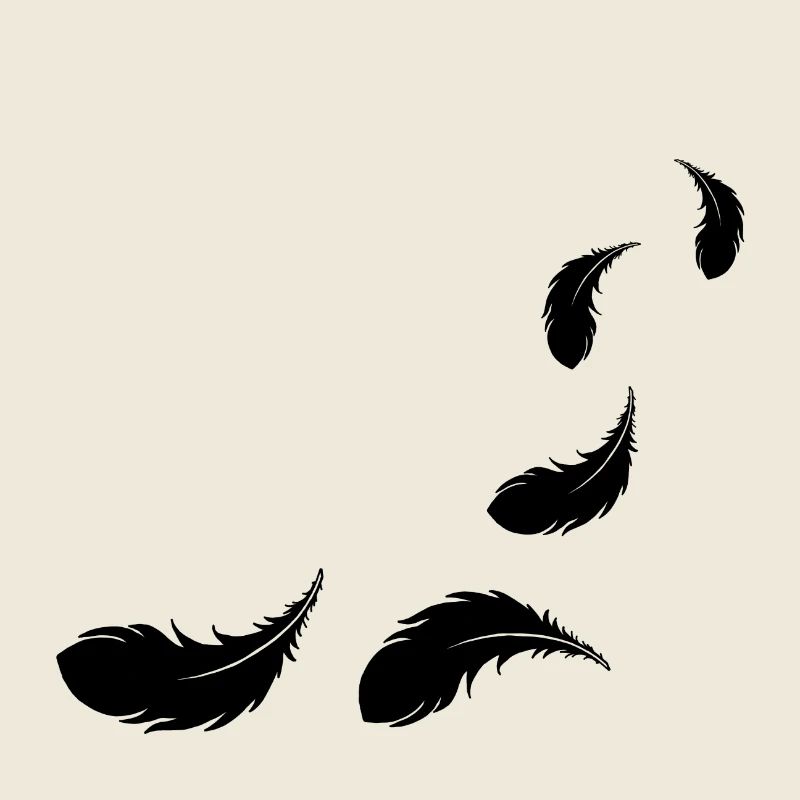 flying feathers black