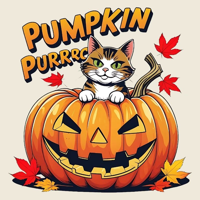 Conception de citrouille d’Halloween pour chat