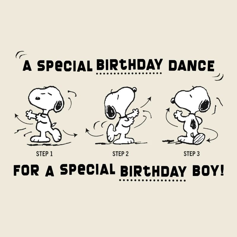 Peanuts Design Snoopy Geburtstagstanz Junge