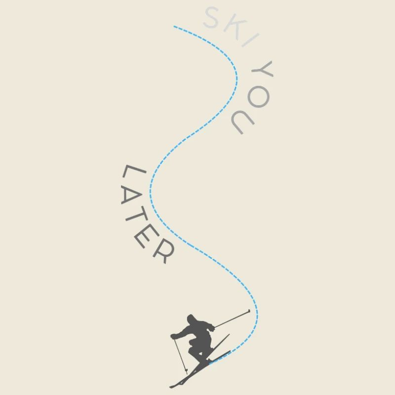 Ski you later blau grau