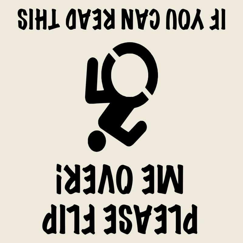 Wheelchair user is upside down. Humour #