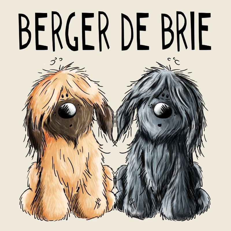 Zwei Berger de Brie - Briard - Comic - Geschenk