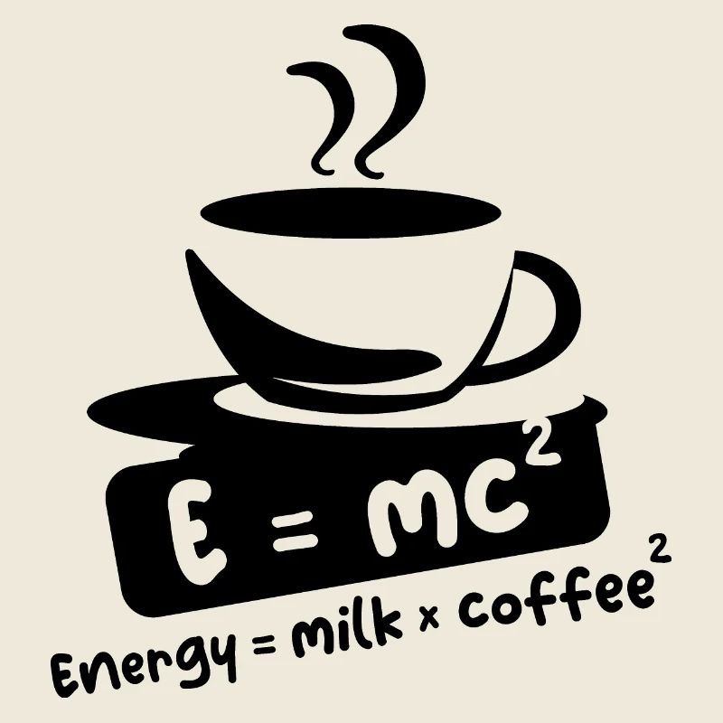 E = mc2 café dictons drôles Einstein Cafe Logo