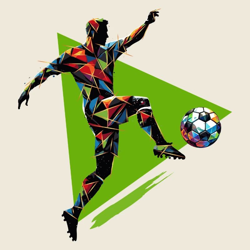 dynamic soccer player playing soccer