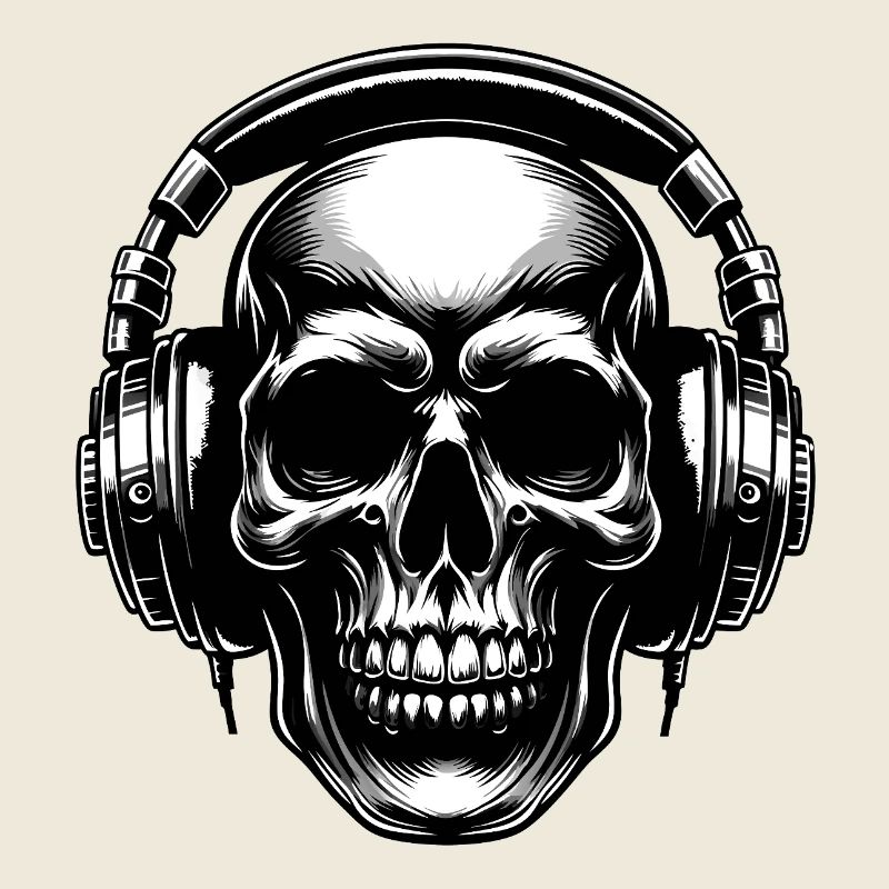 Skull mit Kopfhörern Blickfang Design