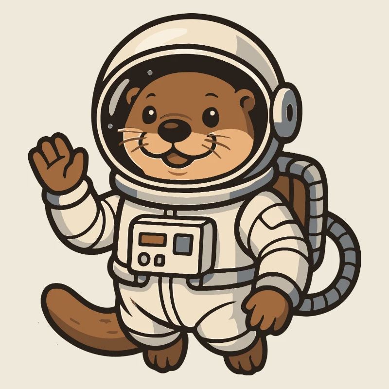 Space otter with spacesuit
