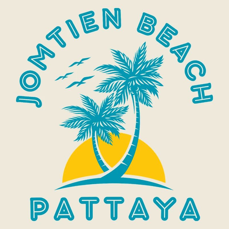 Pattaya Beach Palm Sunset