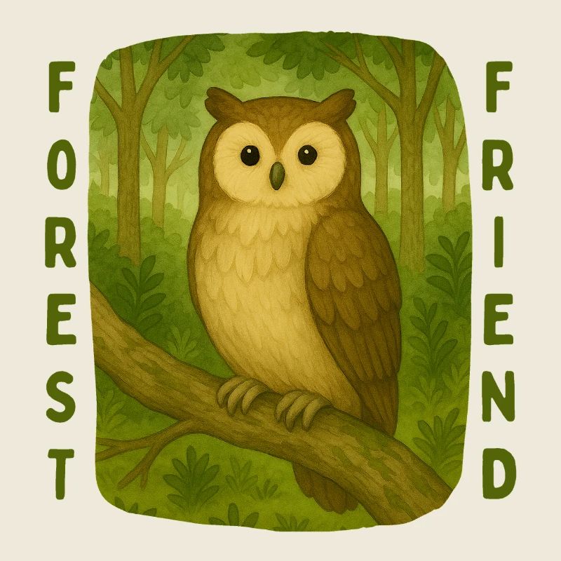 Hibou sur une branche - Ami de la forêt