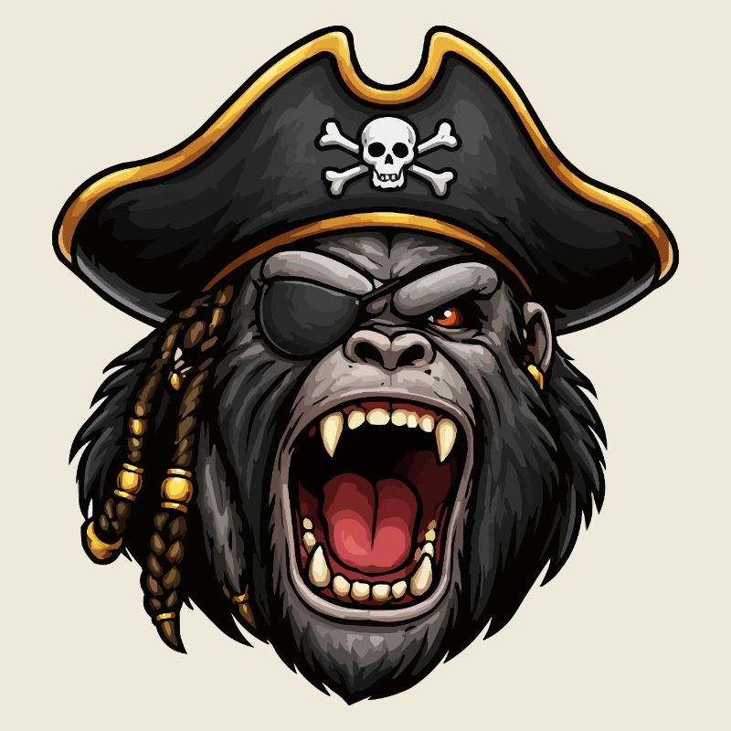 Pirat Gorilla mit Augenklappe