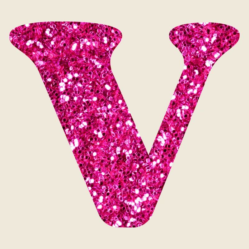 Buchstabe V Rosa Glitzer