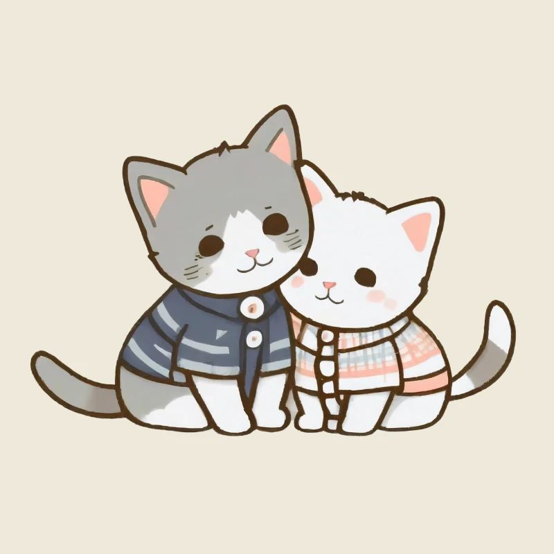 bébé chat mignon, câlin, chat kawaii