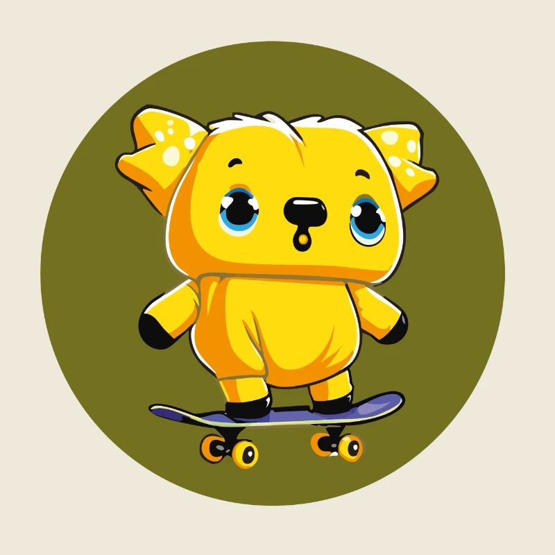 Teddy auf Skateboard