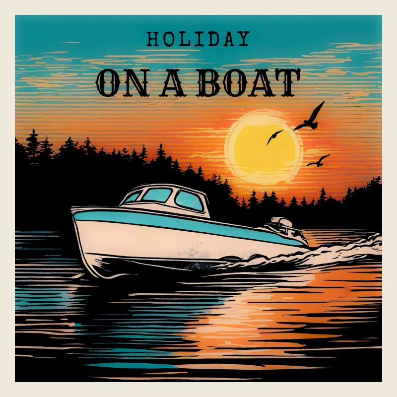 Holiday On a Boat Sunset