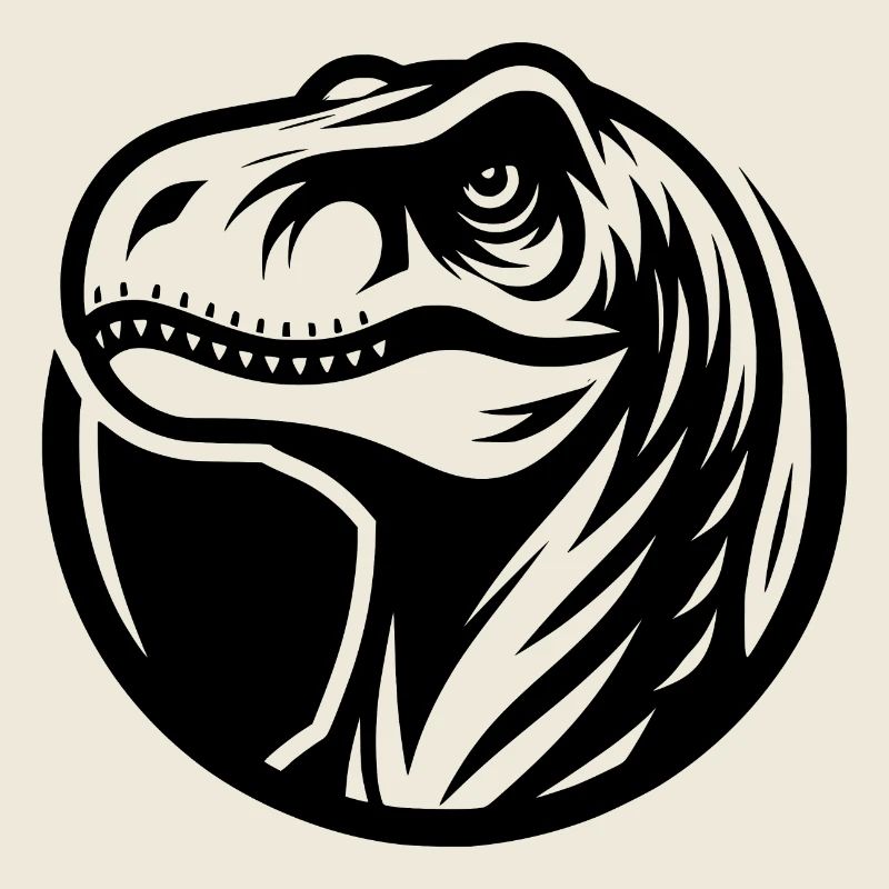 Grinsender Raptor Logo Style