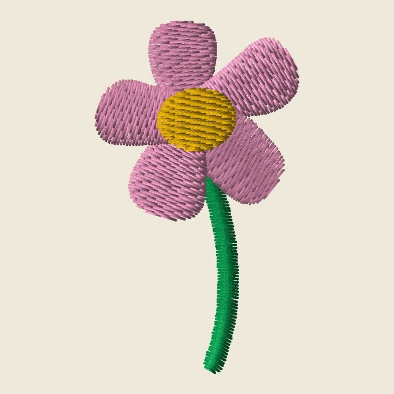 Frühlingsblume bestickt