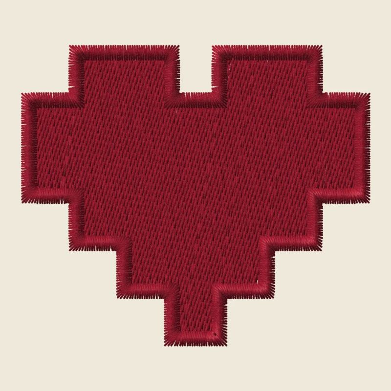 Heart embroidered