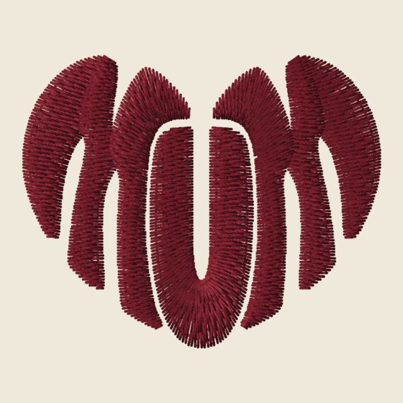 Maman Coeur Rouge Brodé