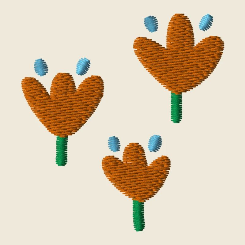 Tulips embroidered