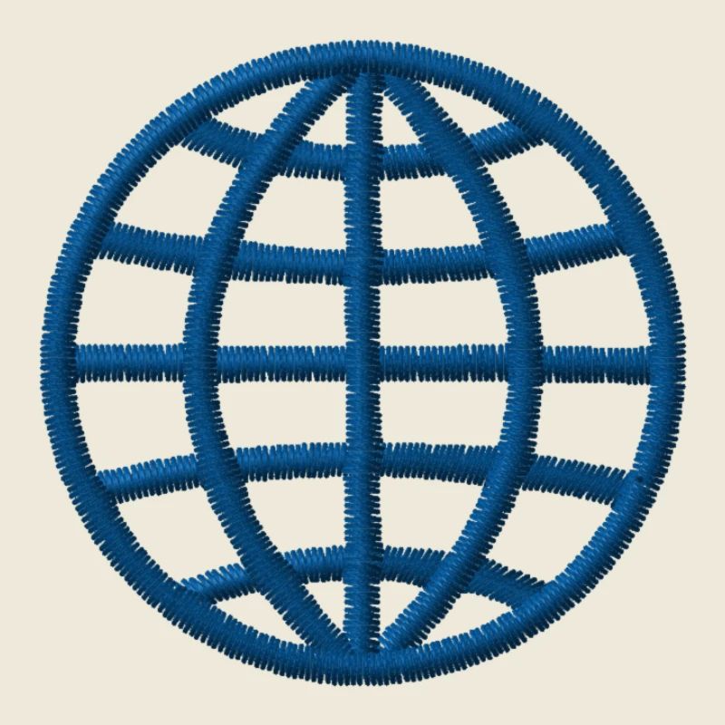 Globe brodé